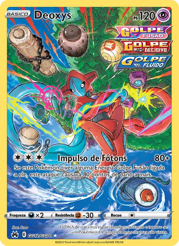 Carta Deoxys, número GG12/70 da coleção Realeza Absoluta Galeria de Galar