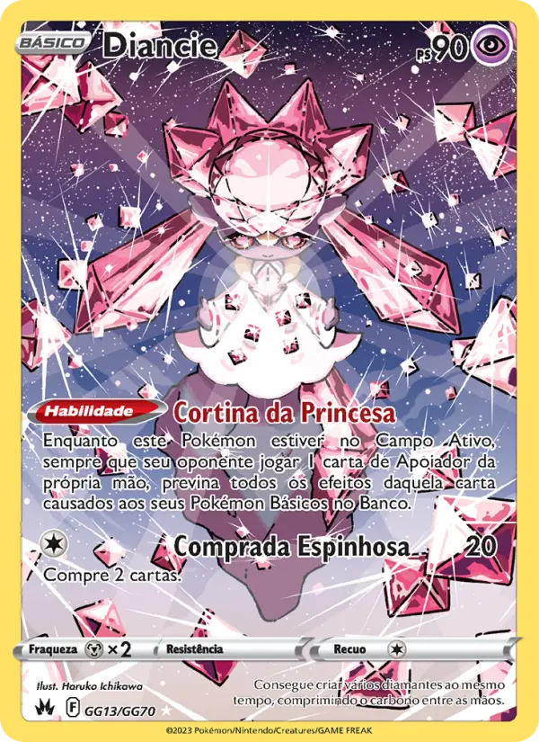 Carta Diancie, número GG13/70 da coleção Realeza Absoluta Galeria de Galar