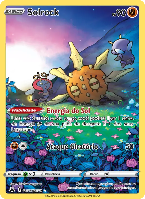 Carta Solrock, número GG15/70 da coleção Realeza Absoluta Galeria de Galar