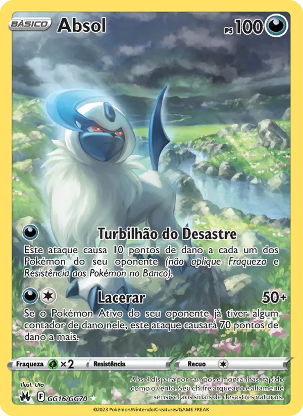 Carta Absol, número GG16/70 da coleção Realeza Absoluta Galeria de Galar