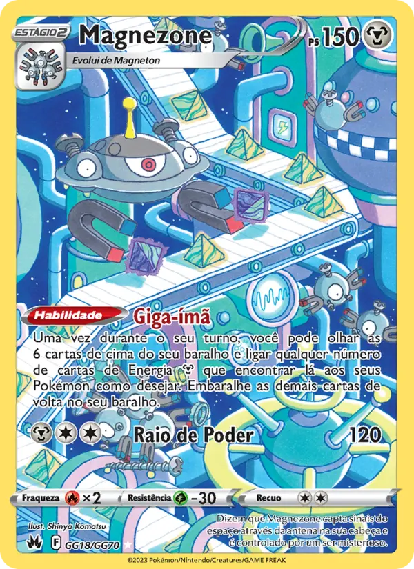 Carta Magnezone, número GG18/70 da coleção Realeza Absoluta Galeria de Galar
