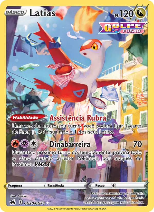 Carta Latias, número GG20/70 da coleção Realeza Absoluta Galeria de Galar