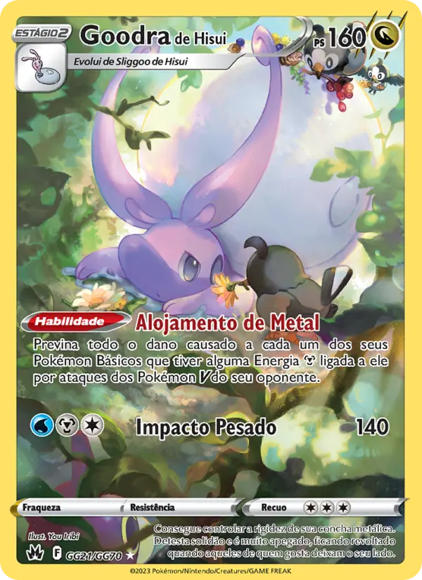 Carta Goodra de Hisui, número GG21/70 da coleção Realeza Absoluta Galeria de Galar