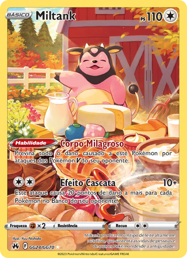 Carta Miltank, número GG24/70 da coleção Realeza Absoluta Galeria de Galar