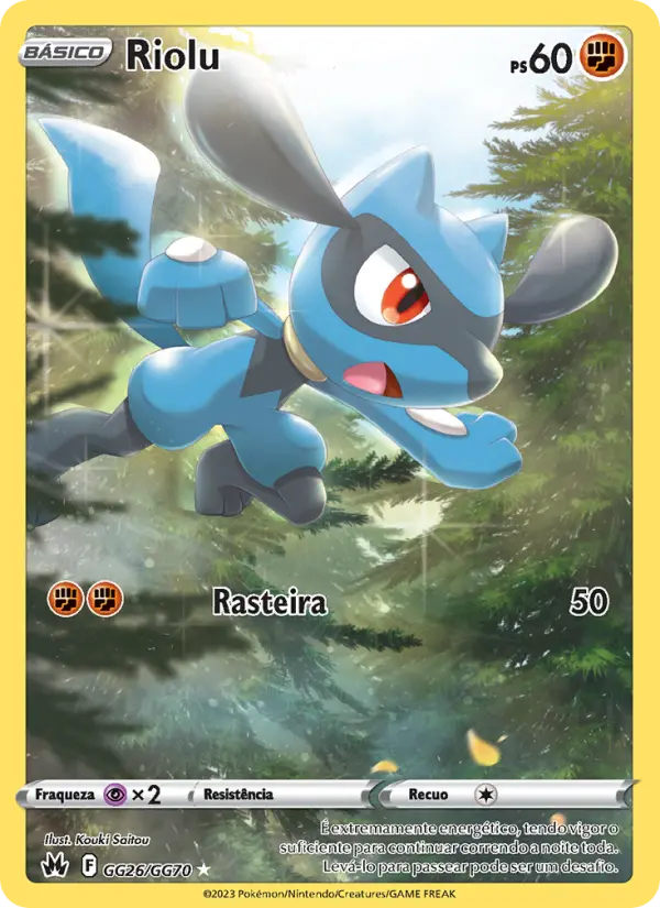 Carta Riolu, número GG26/70 da coleção Realeza Absoluta Galeria de Galar