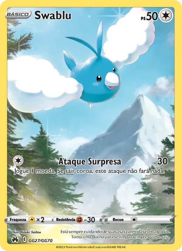 Carta Swablu, número GG27/70 da coleção Realeza Absoluta Galeria de Galar
