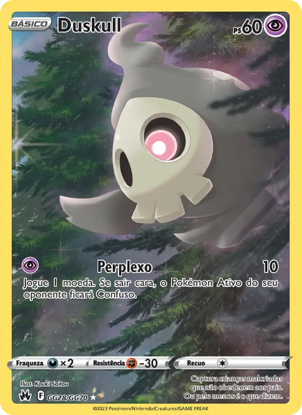 Carta Duskull, número GG28/70 da coleção Realeza Absoluta Galeria de Galar