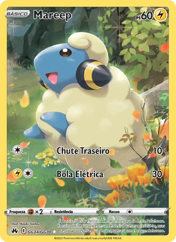 Carta Mareep, número GG34/70 da coleção Realeza Absoluta Galeria de Galar