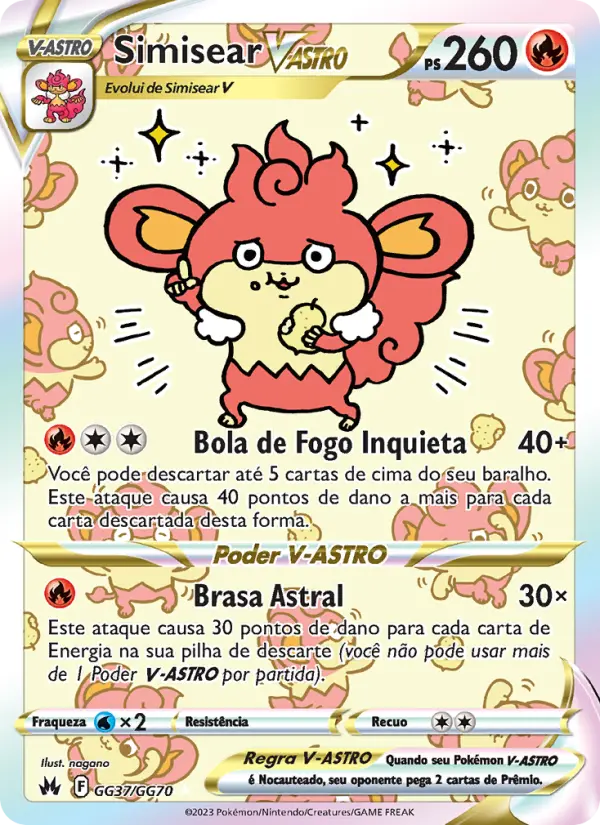 Carta Simisear V-ASTRO, número GG37/70 da coleção Realeza Absoluta Galeria de Galar