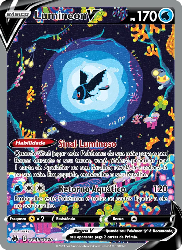 Carta Lumineon V, número GG39/70 da coleção Realeza Absoluta Galeria de Galar