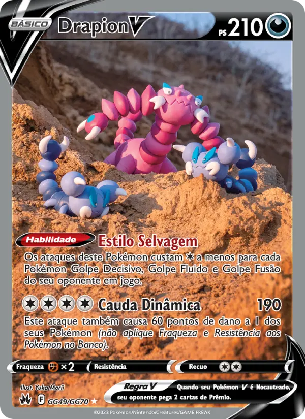 Carta Drapion V, número GG49/70 da coleção Realeza Absoluta Galeria de Galar