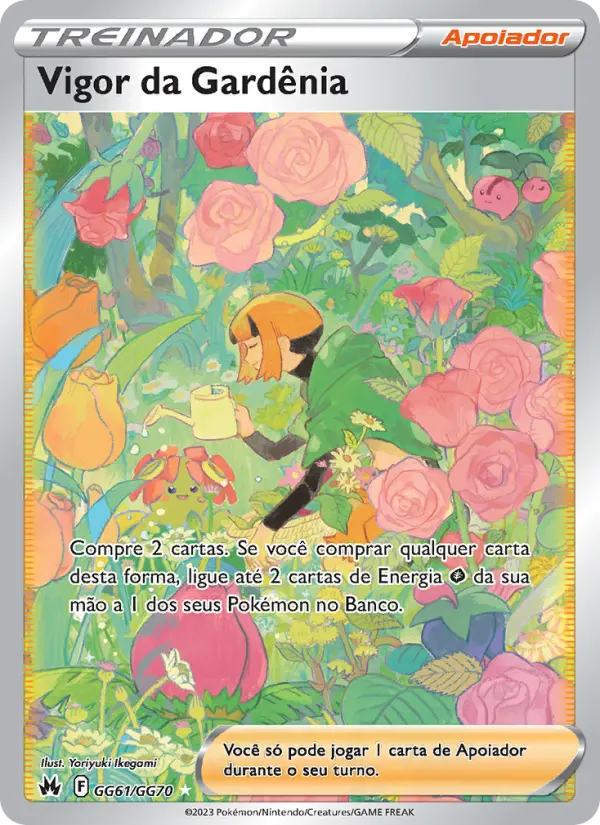 Carta Vigor da Gardênia, número GG61/70 da coleção Realeza Absoluta Galeria de Galar