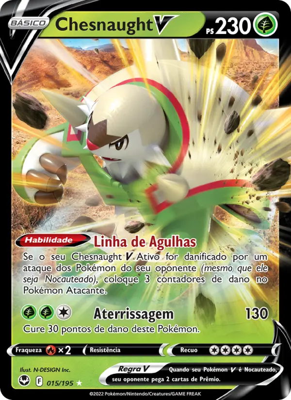 Carta Chesnaught V, número 015/195 da coleção Tempestade Prateada