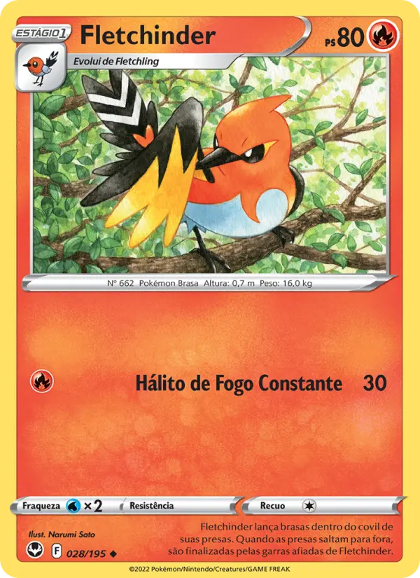 Carta Fletchinder, número 028/195 da coleção Tempestade Prateada