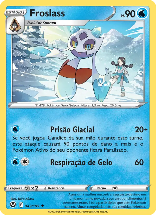 Carta Froslass, número 043/195 da coleção Tempestade Prateada