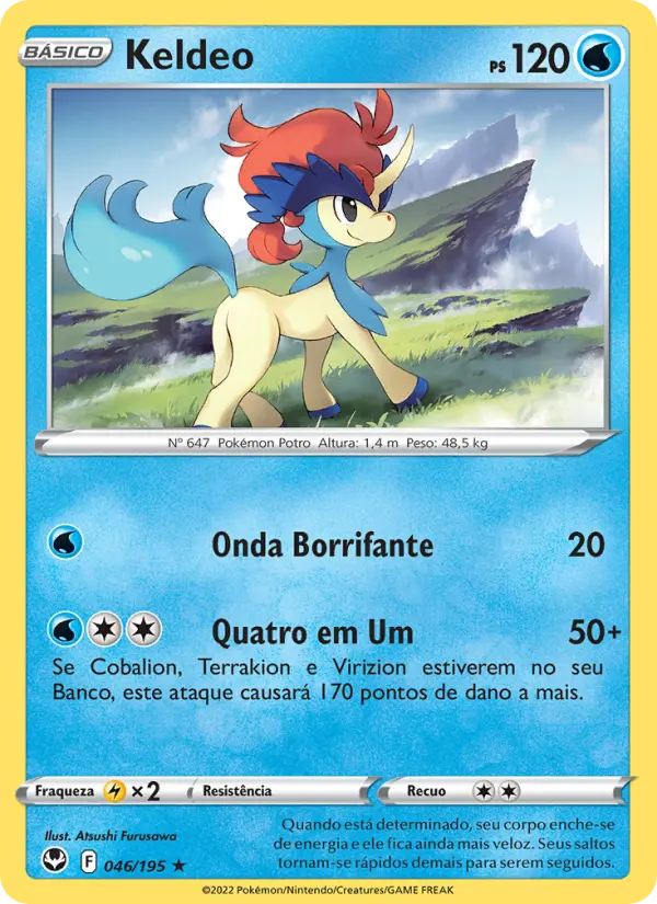 Carta Keldeo, número 046/195 da coleção Tempestade Prateada