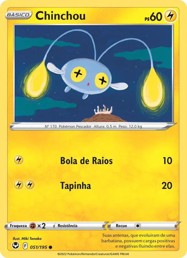 Carta Chinchou, número 051/195 da coleção Tempestade Prateada