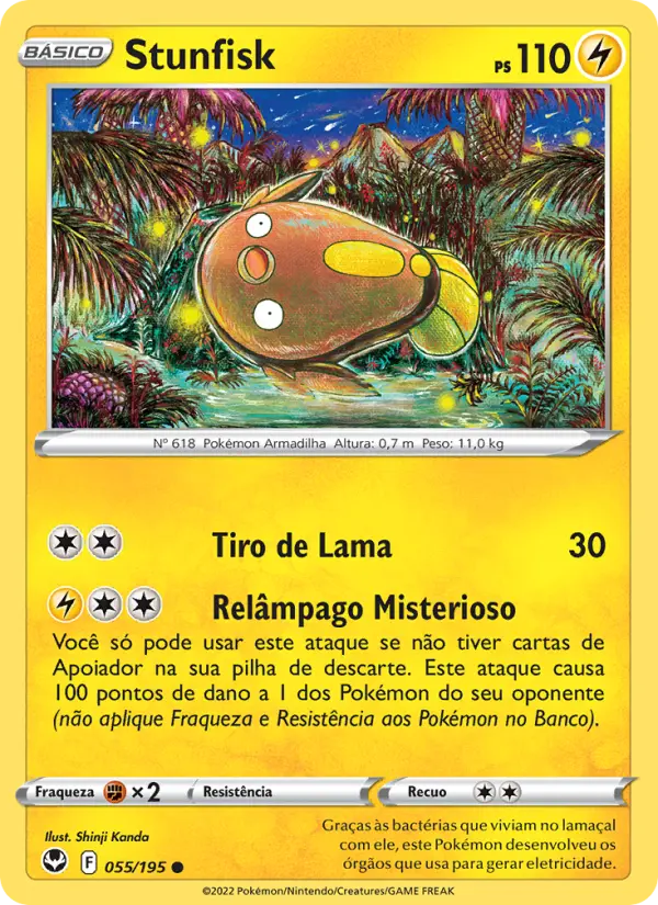 Carta Stunfisk, número 055/195 da coleção Tempestade Prateada