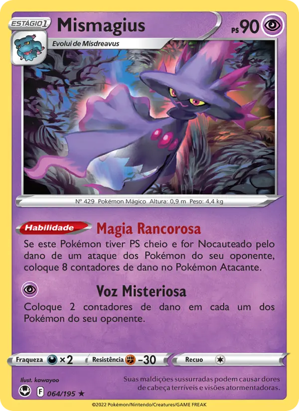 Carta Mismagius, número 064/195 da coleção Tempestade Prateada