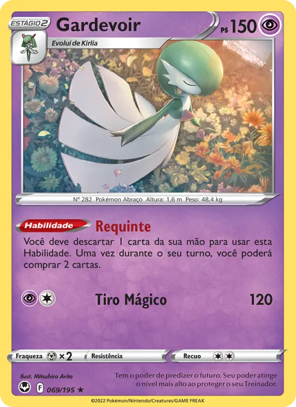 Carta Gardevoir, número 069/195 da coleção Tempestade Prateada