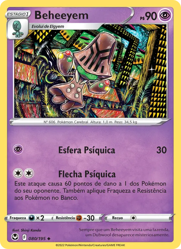 Carta Beheeyem, número 080/195 da coleção Tempestade Prateada