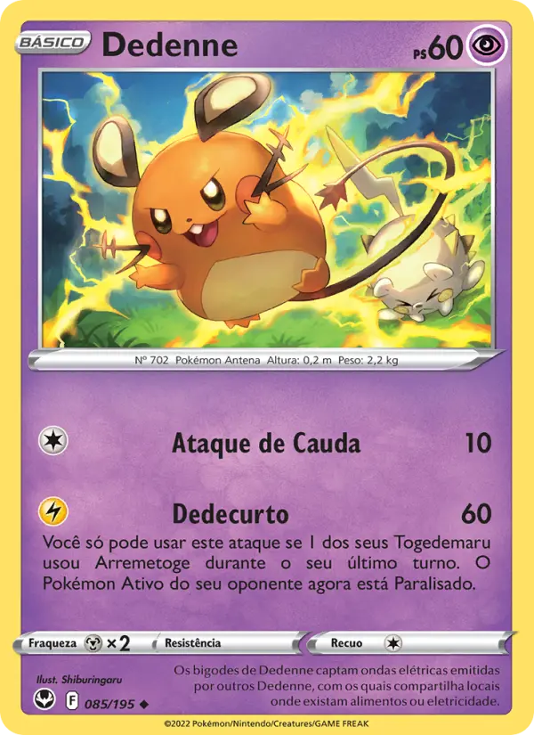 Carta Dedenne, número 085/195 da coleção Tempestade Prateada