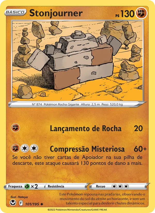 Carta Stonjourner, número 101/195 da coleção Tempestade Prateada