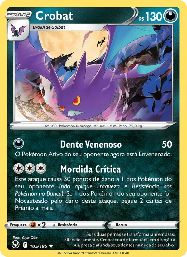 Carta Crobat, número 105/195 da coleção Tempestade Prateada