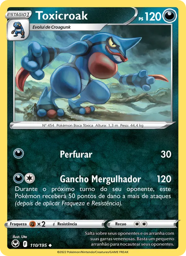 Carta Toxicroak, número 110/195 da coleção Tempestade Prateada