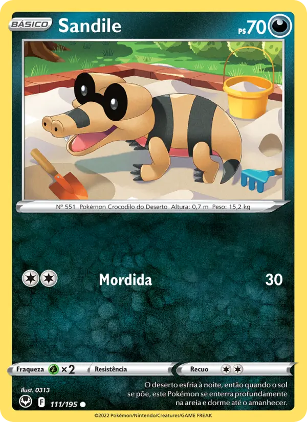 Carta Sandile, número 111/195 da coleção Tempestade Prateada