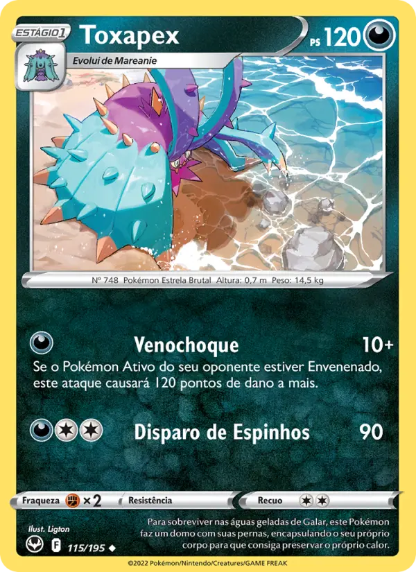 Carta Toxapex, número 115/195 da coleção Tempestade Prateada