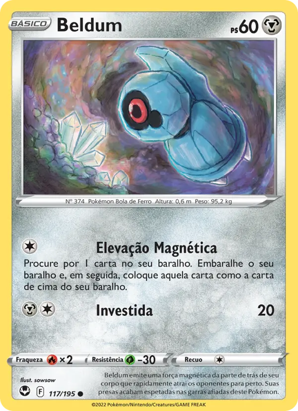 Carta Beldum, número 117/195 da coleção Tempestade Prateada