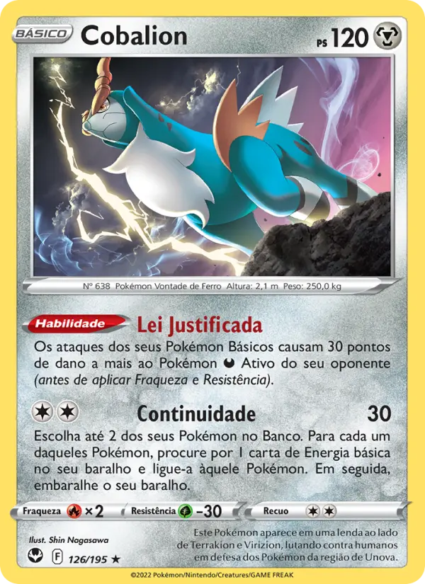 Carta Cobalion, número 126/195 da coleção Tempestade Prateada
