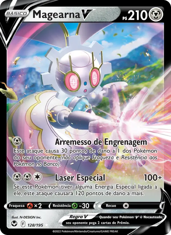 Carta Magearna V, número 128/195 da coleção Tempestade Prateada