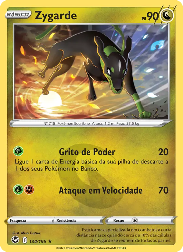 Carta Zygarde, número 134/195 da coleção Tempestade Prateada