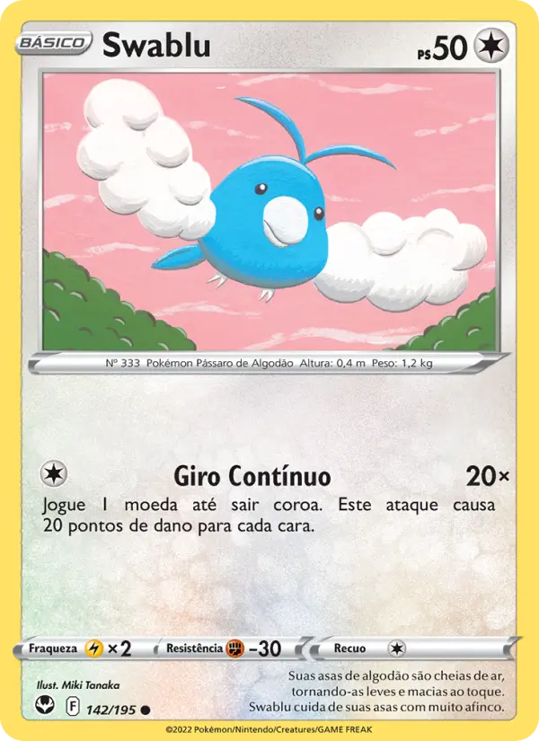 Carta Swablu, número 142/195 da coleção Tempestade Prateada
