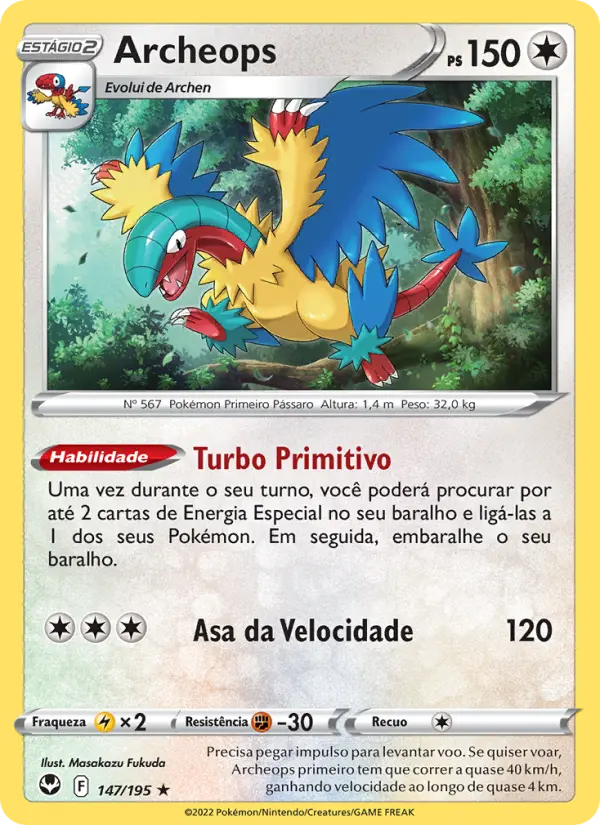 Carta Archeops, número 147/195 da coleção Tempestade Prateada