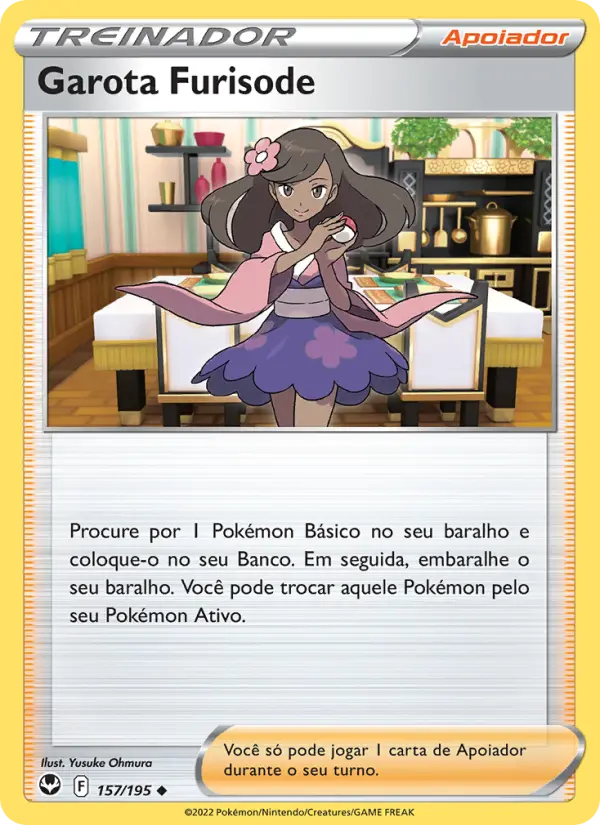 Carta Garota Furisode, número 157/195 da coleção Tempestade Prateada