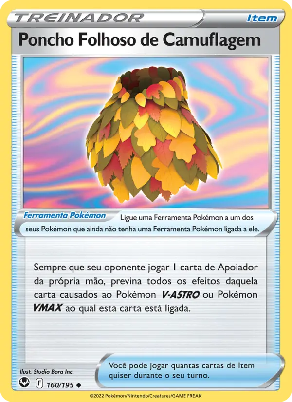 Carta Poncho Folhoso de Camuflagem, número 160/195 da coleção Tempestade Prateada