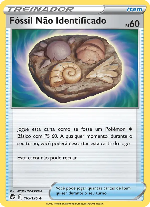 Carta Fóssil Não Identificado, número 165/195 da coleção Tempestade Prateada