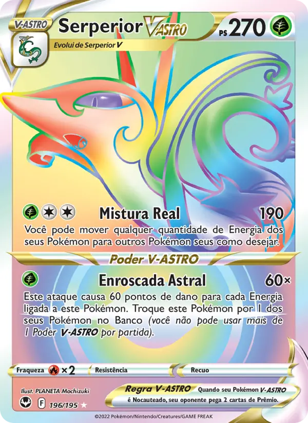 Carta Serperior V-ASTRO, número 196/195 da coleção Tempestade Prateada
