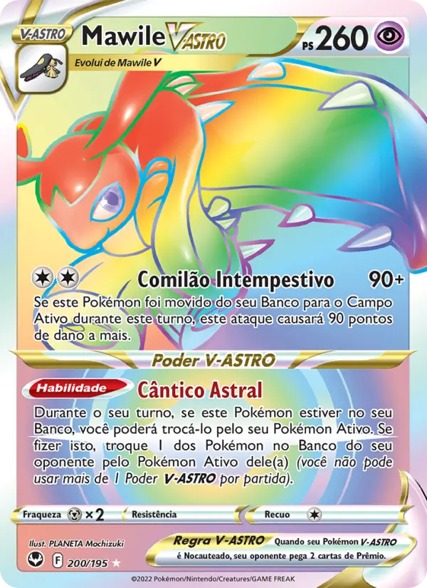 Carta Mawile V-ASTRO, número 200/195 da coleção Tempestade Prateada