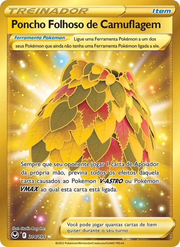 Carta Poncho Folhoso de Camuflagem, número 214/195 da coleção Tempestade Prateada