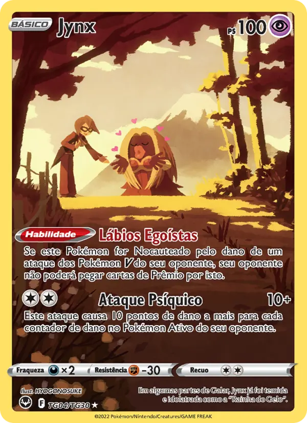 Carta Jynx, número TG04/30 da coleção Tempestade Prateada Galeria de Treinador