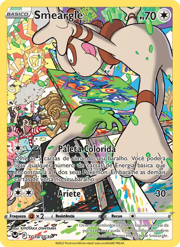 Carta Smeargle, número TG10/30 da coleção Tempestade Prateada Galeria de Treinador