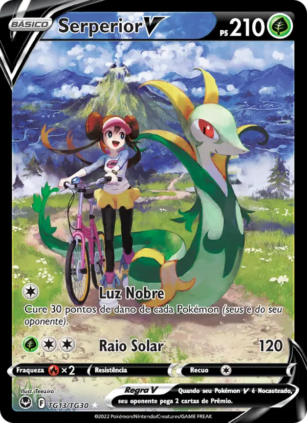 Carta Serperior V, número TG13/30 da coleção Tempestade Prateada Galeria de Treinador