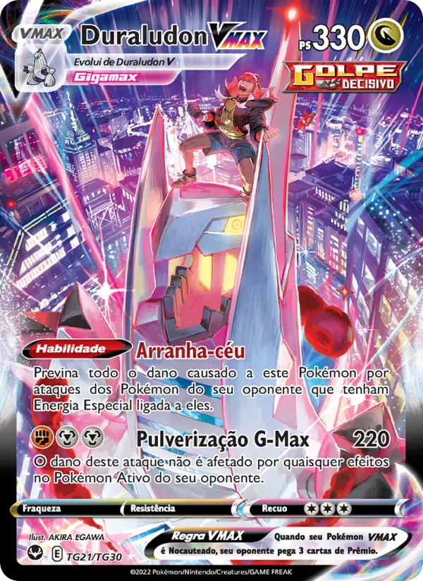 Carta Duraludon VMAX, número TG21/30 da coleção Tempestade Prateada Galeria de Treinador