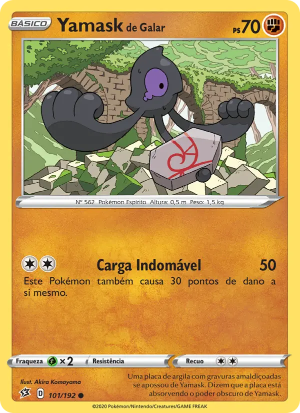 Carta Yamask de Galar, número 101/192 da coleção Rixa Rebelde