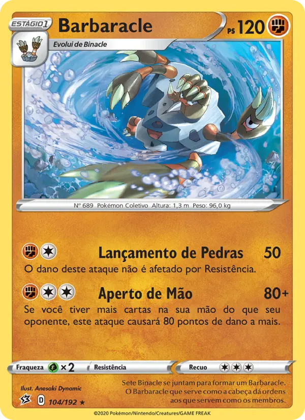Carta Barbaracle, número 104/192 da coleção Rixa Rebelde