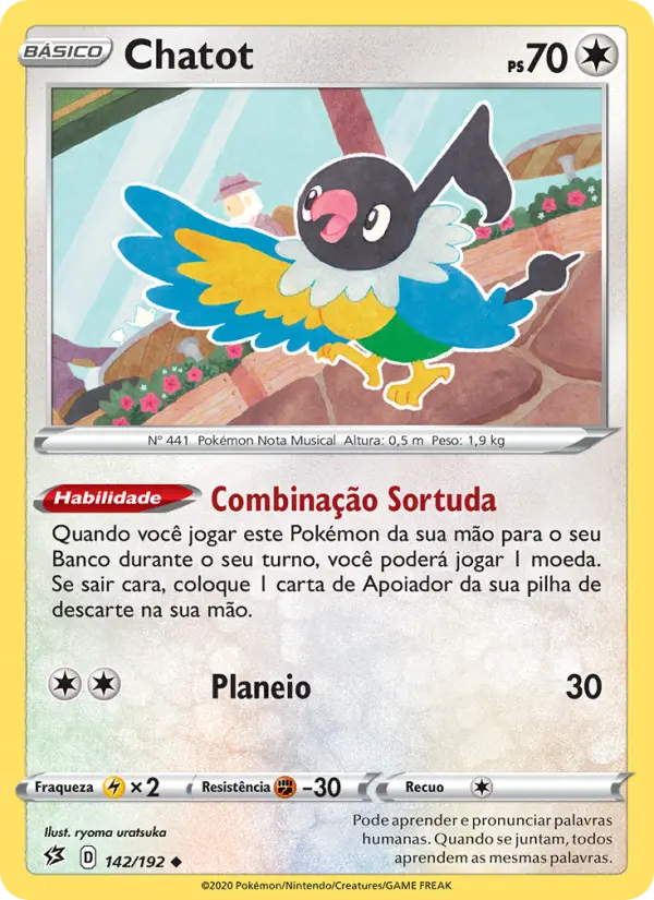 Carta Chatot, número 142/192 da coleção Rixa Rebelde